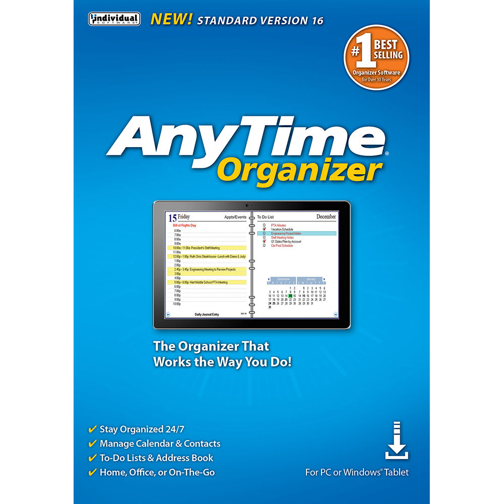 anytime software organizer 16
